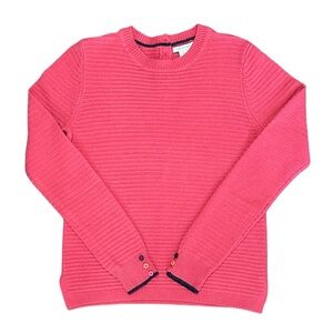 Tabitha Webb Lambswool Sweater Pink Ribbed Knit Button Back Detail Size L